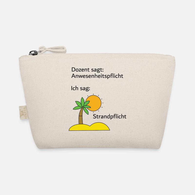 Unispruch "Strandpflicht" Geschenk, Studenten Bio-Täschchen