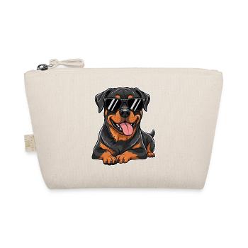 Cooler Rottweiler mit Sonnenbrille für Hundefans - Bio-Täschchen - Natur - Vorne