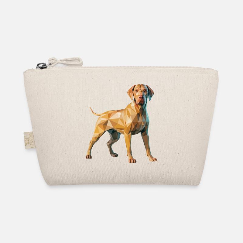 Brauner Hund - Cooles Low-Poly-Logo Bio-Täschchen