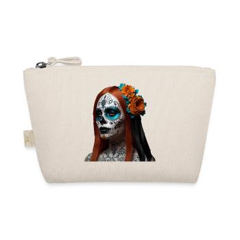 Sugar Skull Floral Dia de Muertos - Organic Pouch - nature - Front