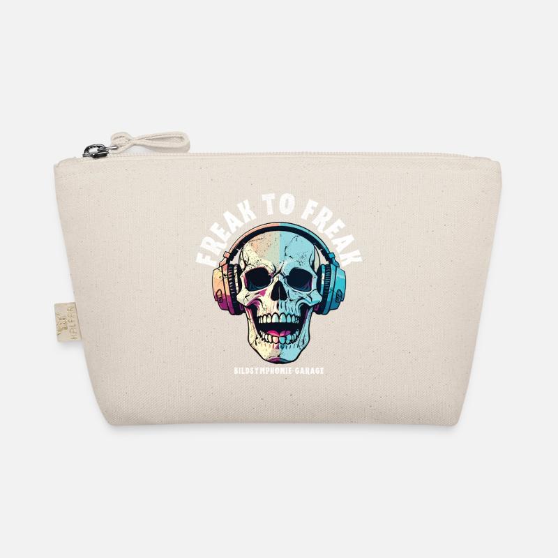 Skull mit Neon Kopfhörer-Design Bio-Täschchen
