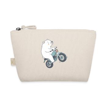 Eisbär auf Vintage-Motorrad - Bio-Täschchen - Natur - Vorne