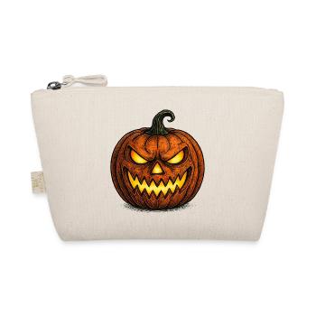 Scary Halloween Pumpkin Face Shirt - Organic Pouch - nature - Front