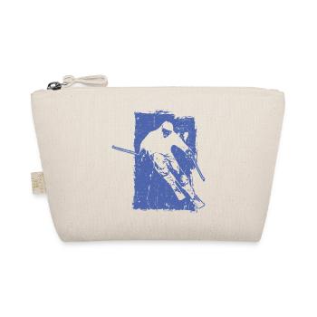 Skier Winter Sport Grunge Design - Organic Pouch - nature - Front