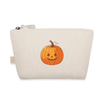 Lächelnder Kürbis Halloween - Bio-Täschchen - Natur - Vorne
