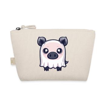 Pig Halloween Ghost Boar - Organic Pouch - nature - Front