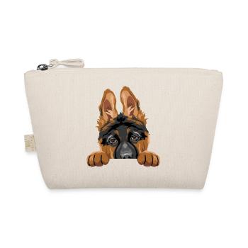 Shy peeking German Shepherd puppy - Organic Pouch - nature - Front