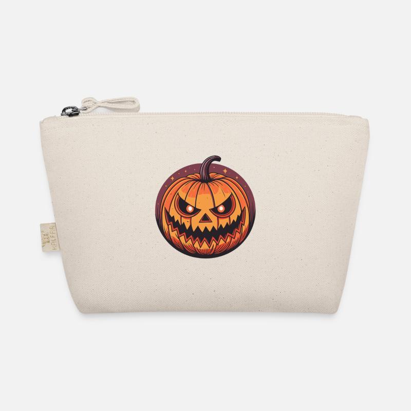 Orange cartoon Halloween pumpkin Organic Pouch