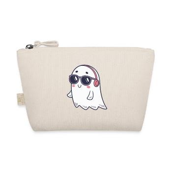 Cute Ghost DJ Glasses - Organic Pouch - nature - Front