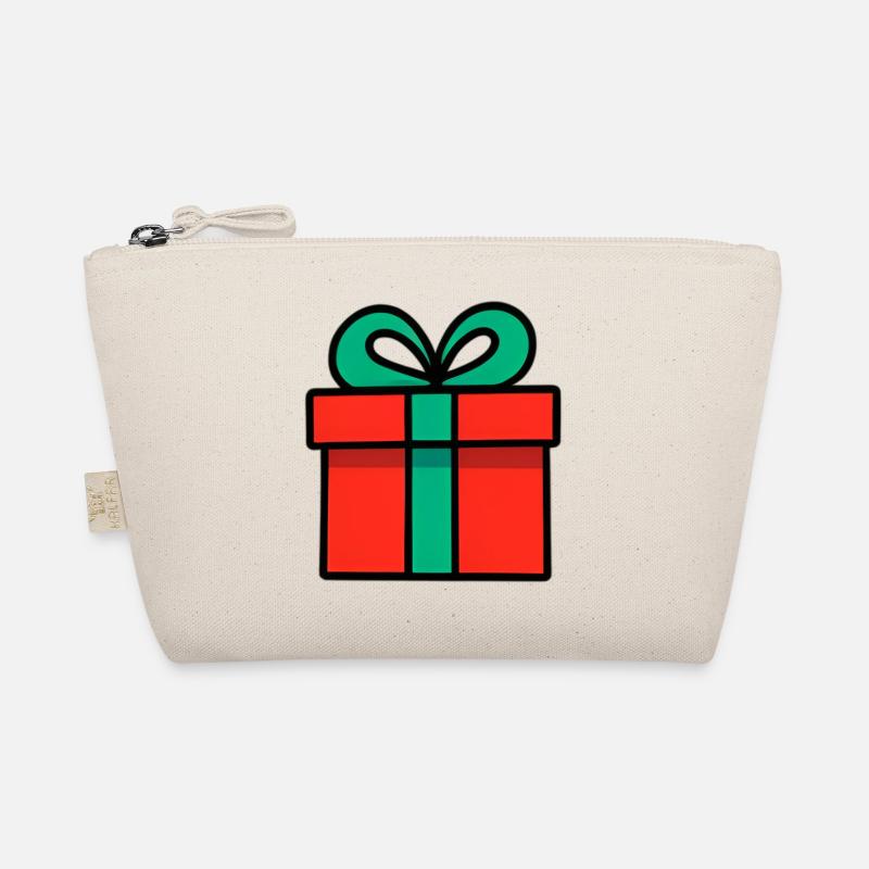 Neon Red Gift Box with Glossy Ribbon Organic Pouch