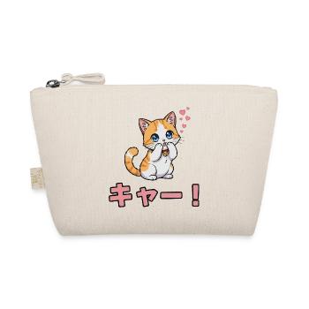 Kyaa Kawaii Cat - Anime Japanese Aesthetic - Organic Pouch - nature - Front