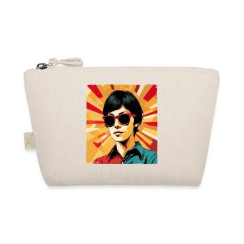 Retro Girl Pop Art Stil – Cooles Vintage Design - Bio-Täschchen - Natur - Vorne