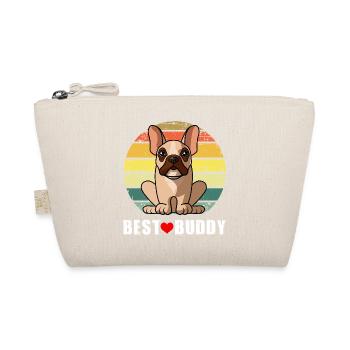 Best Buddy French Bulldog Retro Vintage Style - Organic Pouch - nature - Front