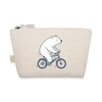 Ours polaire sur vélo cartoon - Trousse biologique - nature - Devant