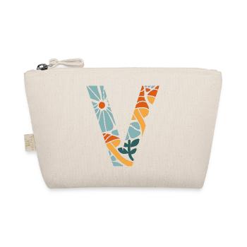 Geschenkidee für groovige Blumen mit dem Buchstaben v - Bio-Täschchen - Natur - Vorne