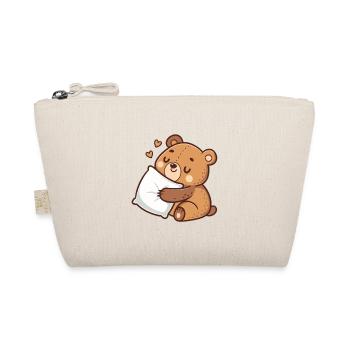 Soft cuddly bear on pillow - Organic Pouch - nature - Front