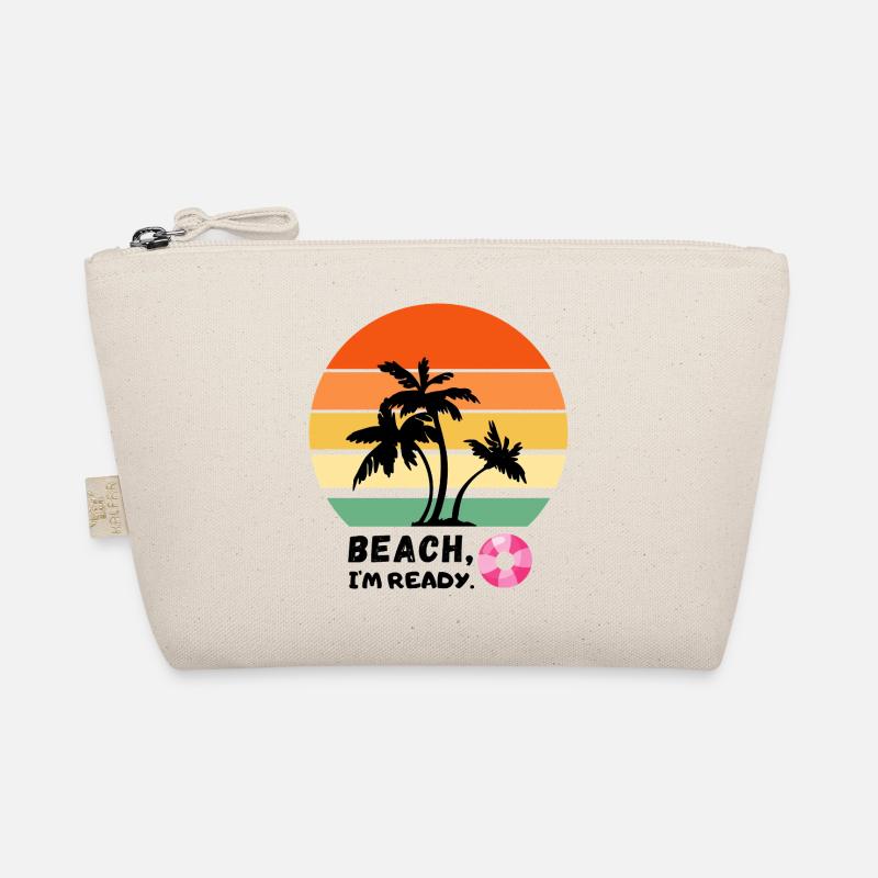 Palm trees over sunset on the beach - holidays - Organic Pouch - nature