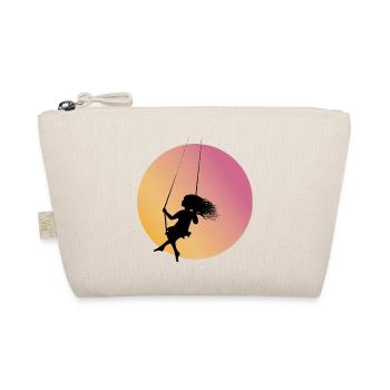 Silhouette de fille sur la balançoire au coucher du soleil - Trousse biologique - nature - Devant