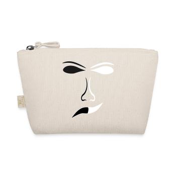 Abstrakte Gesichtslinien Kontrast Maske - Bio-Täschchen - Natur - Vorne