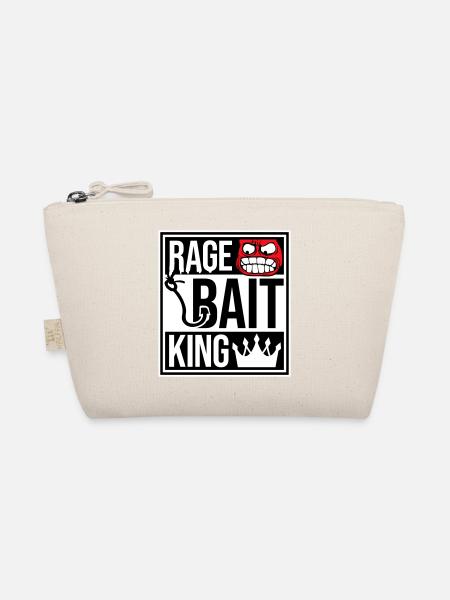 Rage Bait King Online Troll Aufmerksamkeit Spaß - Bio-Täschchen - Natur - Vorne
