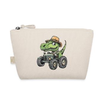 Dinosaur T-Rex Tractor Farmer - Organic Pouch - nature - Front