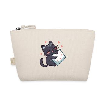 Chat noir câlin étoilé avec oreiller - Trousse biologique - nature - Devant