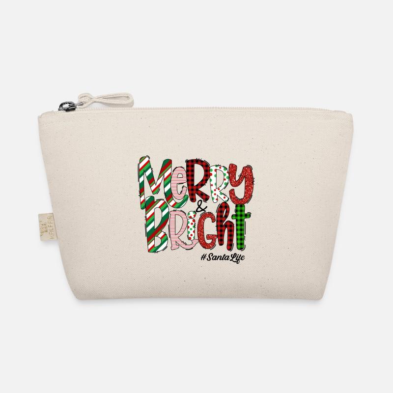 Merry Bright Festive Plaid Pattern Bio-Täschchen