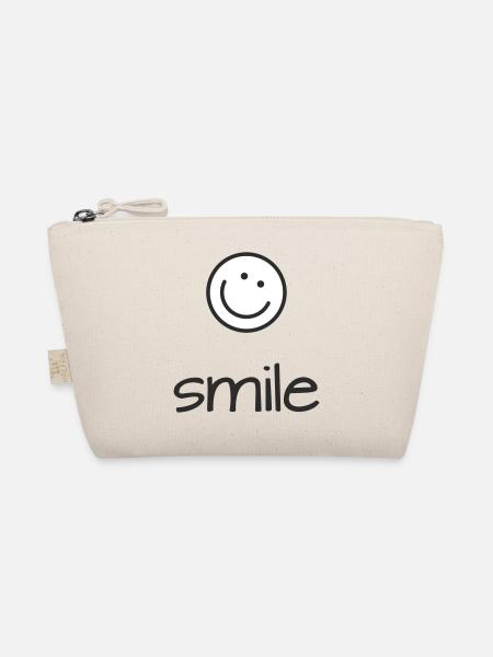 Smile Symbol Schrift - Bio-Täschchen - Natur - Vorne