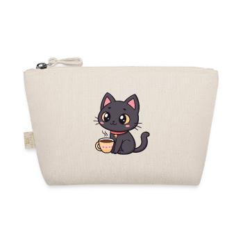 Chat noir chaleureux avec thé - Trousse biologique - nature - Devant