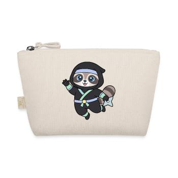 Ninja raccoon in ninja outfit - Organic Pouch - nature - Front