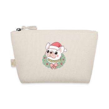 Bulldog Christmas Wreath - Organic Pouch - nature - Front