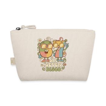 Retro Party 6-7 Discokugel Geschenk Lustig Süß - Bio-Täschchen - Natur - Vorne