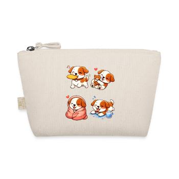 Adorable and Tender Cartoon Puppies - Organic Pouch - nature - Front