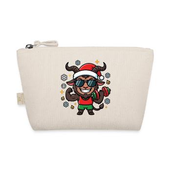 Christmas Krampus Weightlifting Gym Lust - Organic Pouch - nature - Front