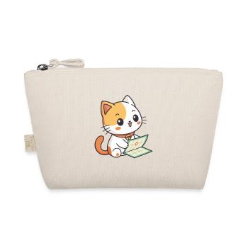 Kawaii Cat with Calendar - Organic Pouch - nature - Front