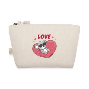 Koala Amoureux sur Cœur Doux - Trousse biologique - nature - Devant