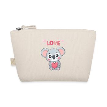 Koalaherz, süße Liebe, Pastell, - Bio-Täschchen - Natur - Vorne