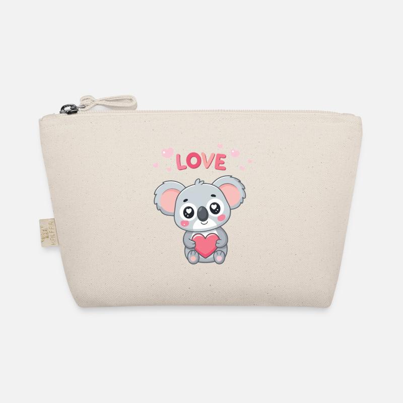 Koalaherz, süße Liebe, Pastell, Bio-Täschchen