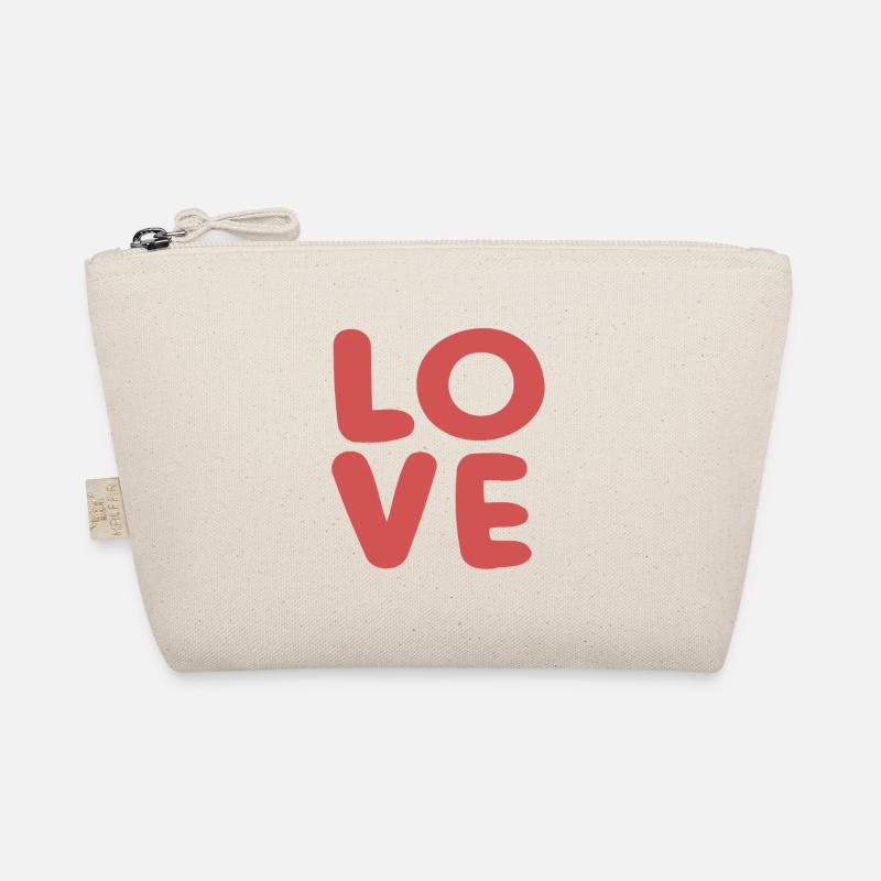 Love Soft Red Typography Organic Pouch
