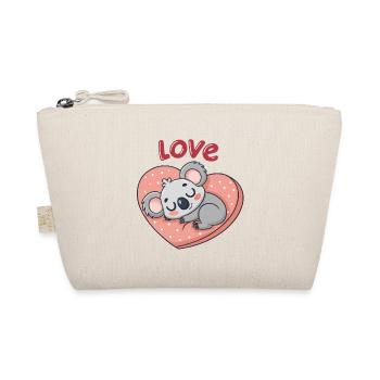 Love Koala on Pastel Heart - Organic Pouch - nature - Front