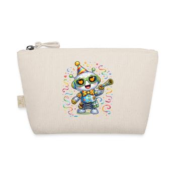Carnival Robot – Colorful Carnival Motif with Party - Organic Pouch - nature - Front