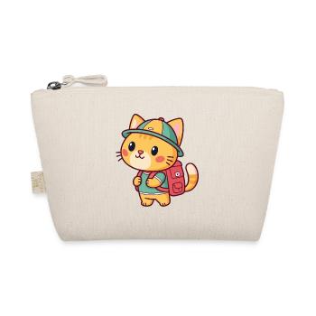 Explorer cat with backpack - Organic Pouch - nature - Front