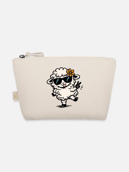 Dancing Sheep – Funny Illustration with Style - Organic Pouch - nature - Front