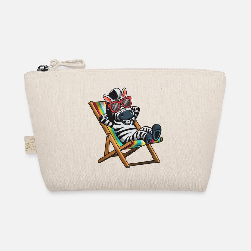 Le zèbre se détendant sur une chaise longue avec des rayures colorées Trousse biologique