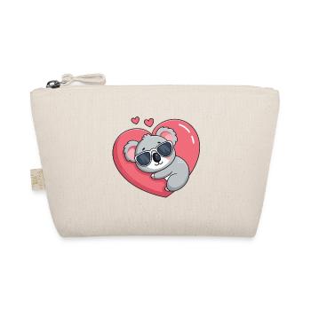 Koala repos cœur rose lunettes - Trousse biologique - nature - Devant