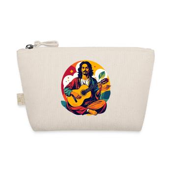 Retro Colors Guitar Player Guitarist Motif - Organic Pouch - nature - Front