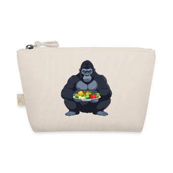 Gorilla with vegetable platter funny animal motif - Organic Pouch - nature - Front