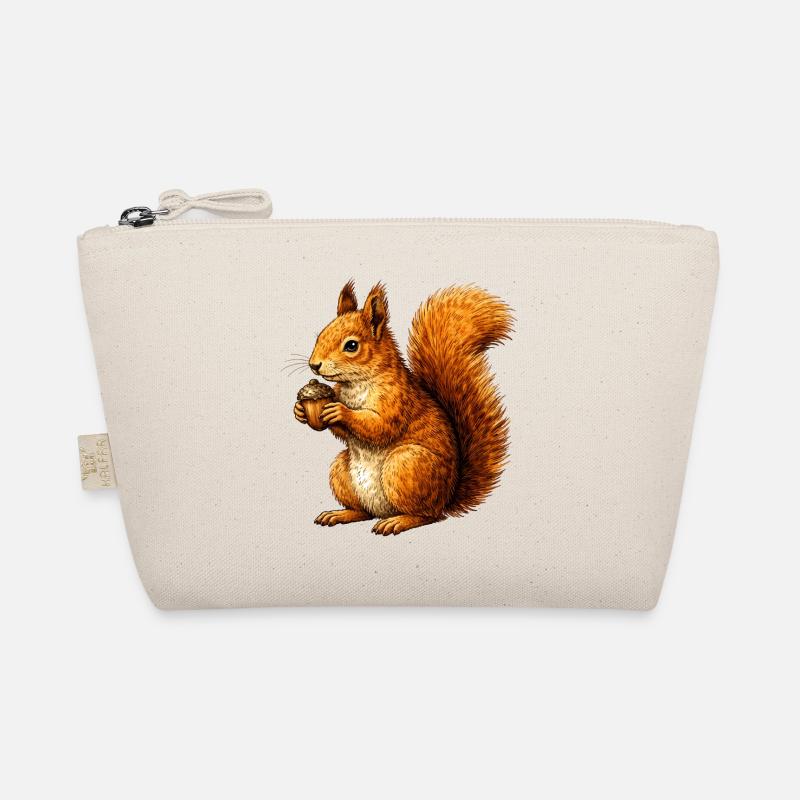 Cute squirrel with nut – animal illustration Organic Pouch