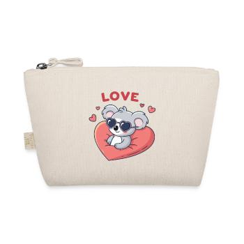 Koala Love Heart and Glasses - Organic Pouch - nature - Front