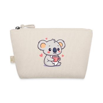Koala Kaffeeherz Kawaii - Bio-Täschchen - Natur - Vorne